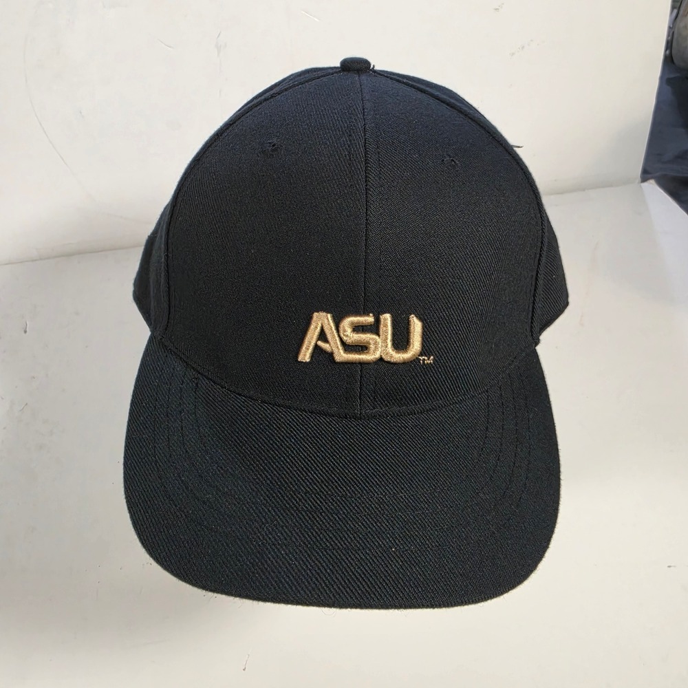 Vtg Alabama State Hornets Fitted Hat Cap Black Gold Red Oak Sportswear NWT 90s